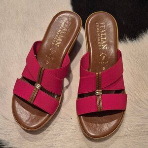 Red Italian Shoemakers Sandals for Women